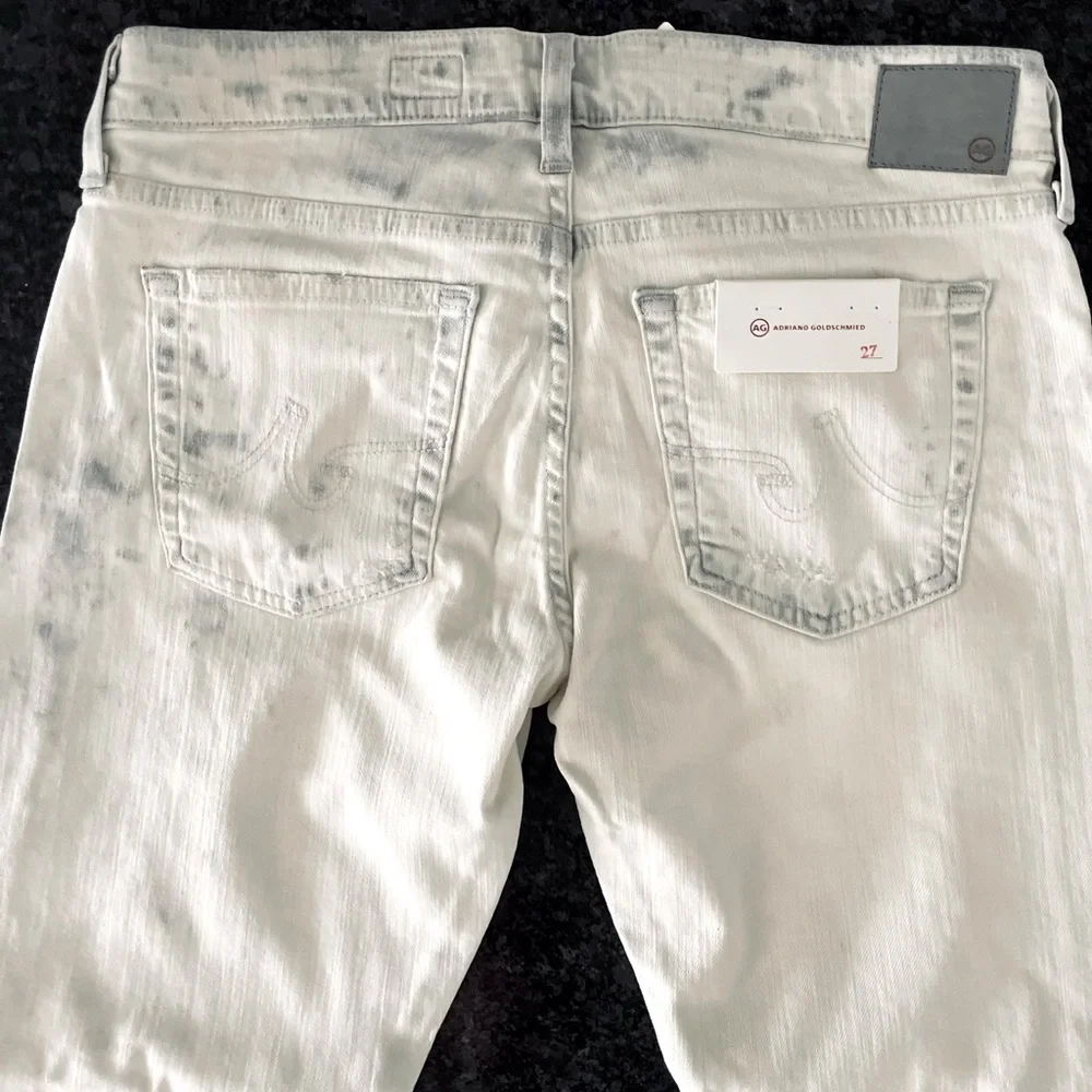 AG Adriano Goldschmied Nikki Cream & Gray Distressed Skinny Jeans - Picture 3 of 13